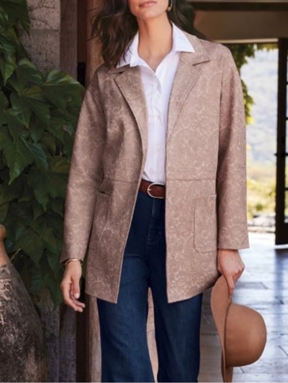 Soft Surroundings Malika Faux Suede Jacket | LARGE